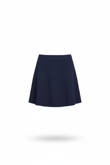 Jupe Patineuse Bleue Marine Taille Haute Décontractée