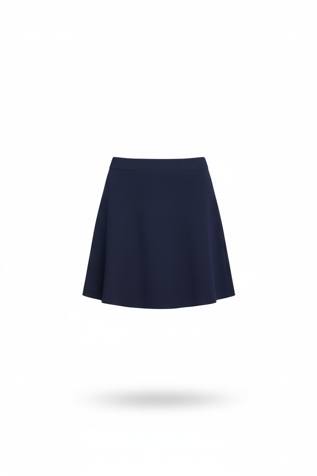 Jupe Patineuse Bleue Marine Taille Haute Décontractée