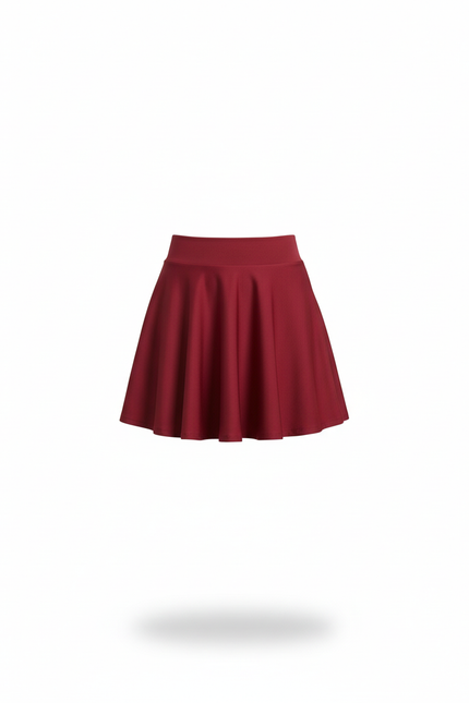 Jupe Patineuse Rouge Bordeaux Mini Fluide