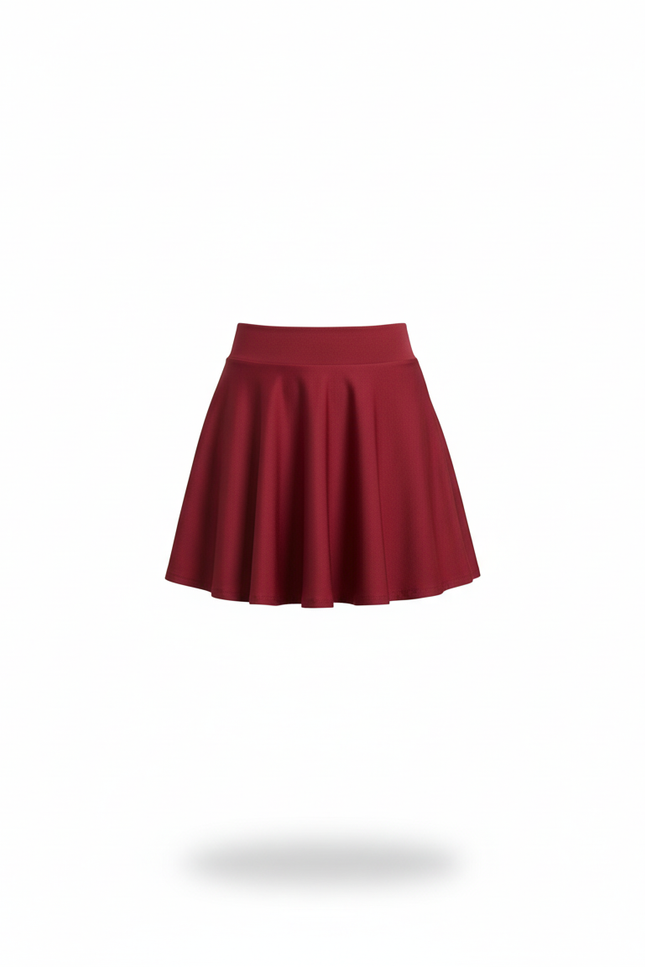 Jupe Patineuse Rouge Bordeaux Mini Fluide