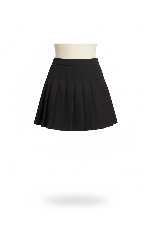 Jupe Patineuse Noire Plissée Chic Moderne