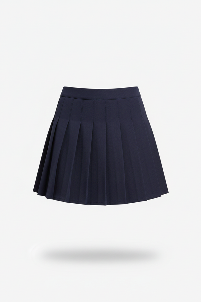 Jupe Patineuse Plissée Bleu Marine Chic