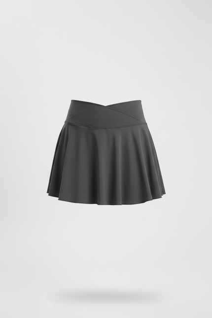 Jupe Patineuse Évasée Taille Croisée Fluide