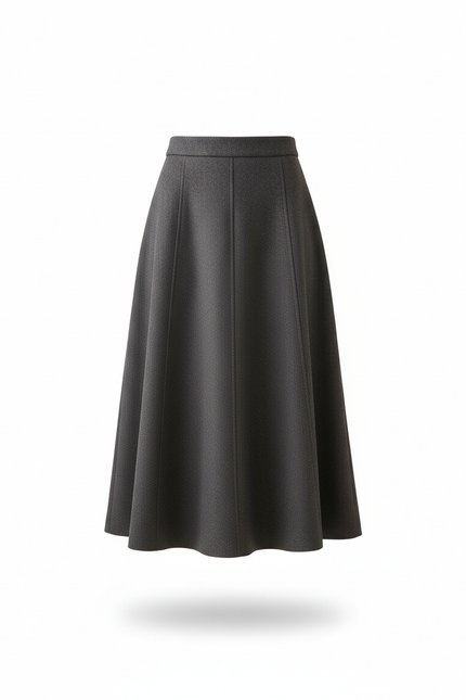 Jupe Patineuse Grise Évasée Chic