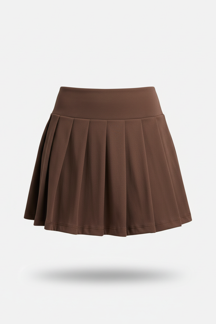 Jupe Patineuse Marron Plissée Sportive