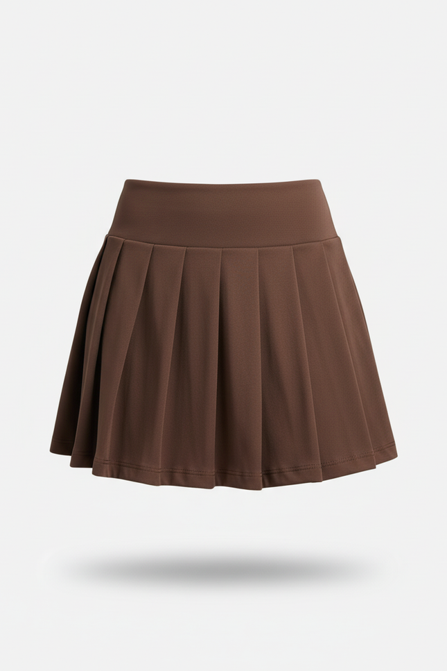 Jupe Patineuse Marron Plissée Sportive