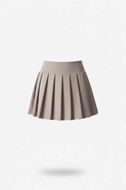 Jupe Patineuse Plissée Taille Haute Décontractée