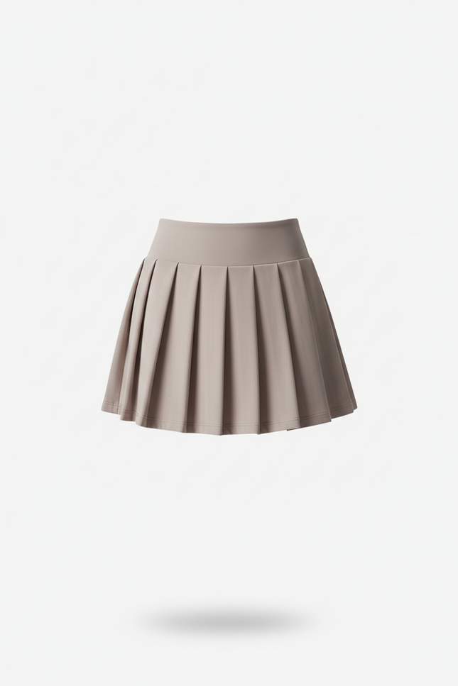 Jupe Patineuse Plissée Taille Haute Décontractée