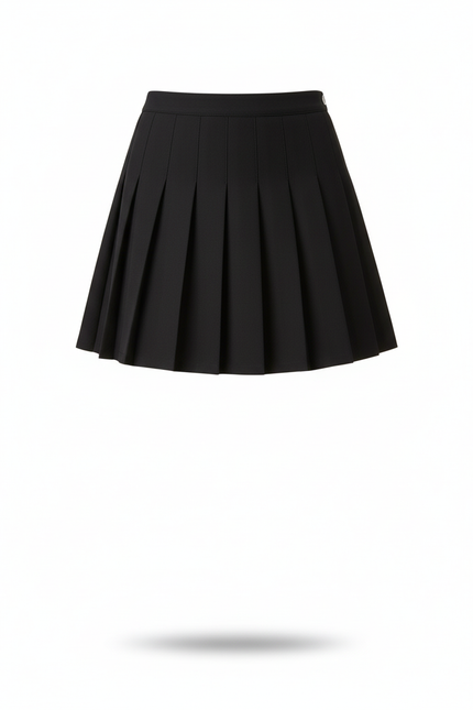 Jupe Patineuse Noire Plissée Chic Tendance