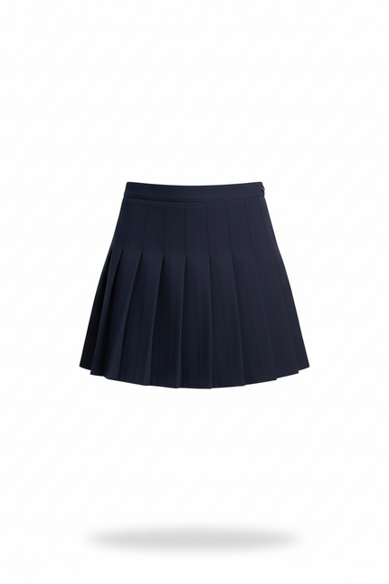 Jupe Patineuse Bleue Marine Plissée Chic
