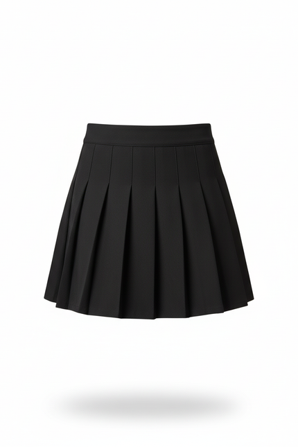 Jupe Patineuse Noire Plissée Chic Classique