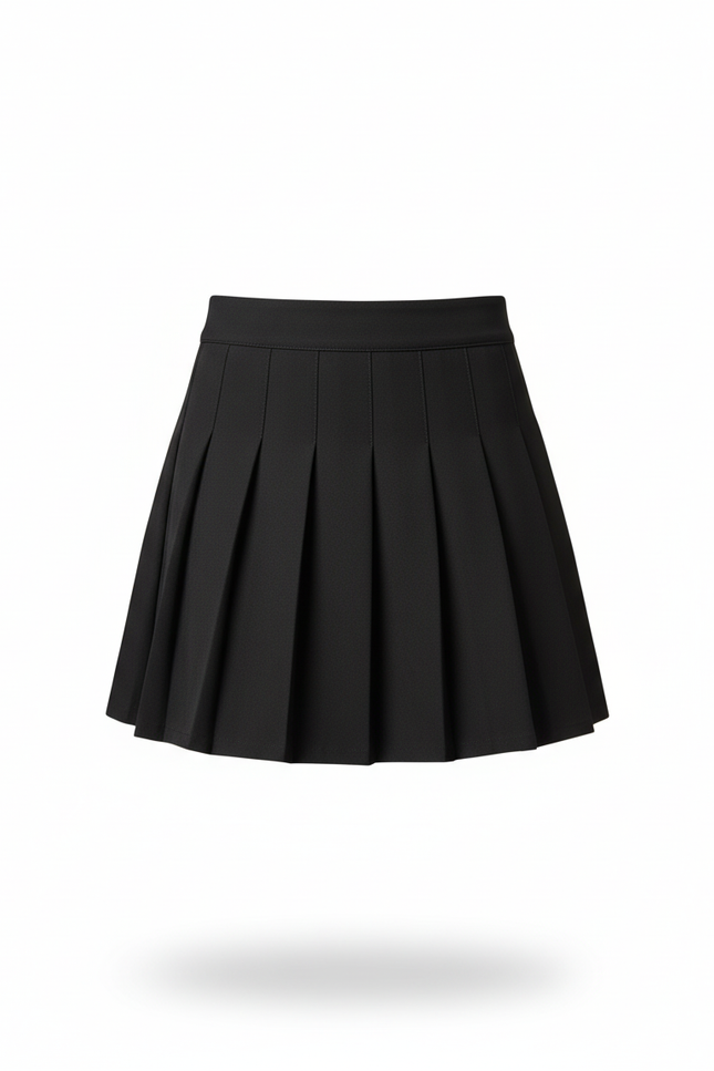 Jupe Patineuse Noire Plissée Chic Classique