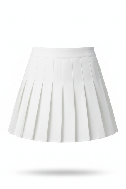 Jupe Patineuse Blanche Plissée Mini Féminine