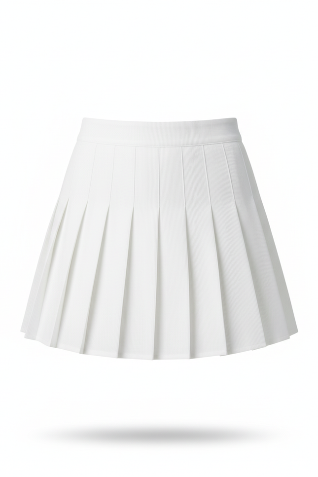 Jupe Patineuse Blanche Plissée Mini Féminine