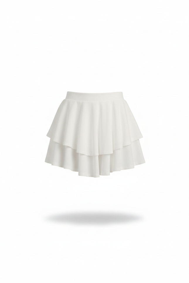 Jupe Patineuse Blanche À Volants Élégante