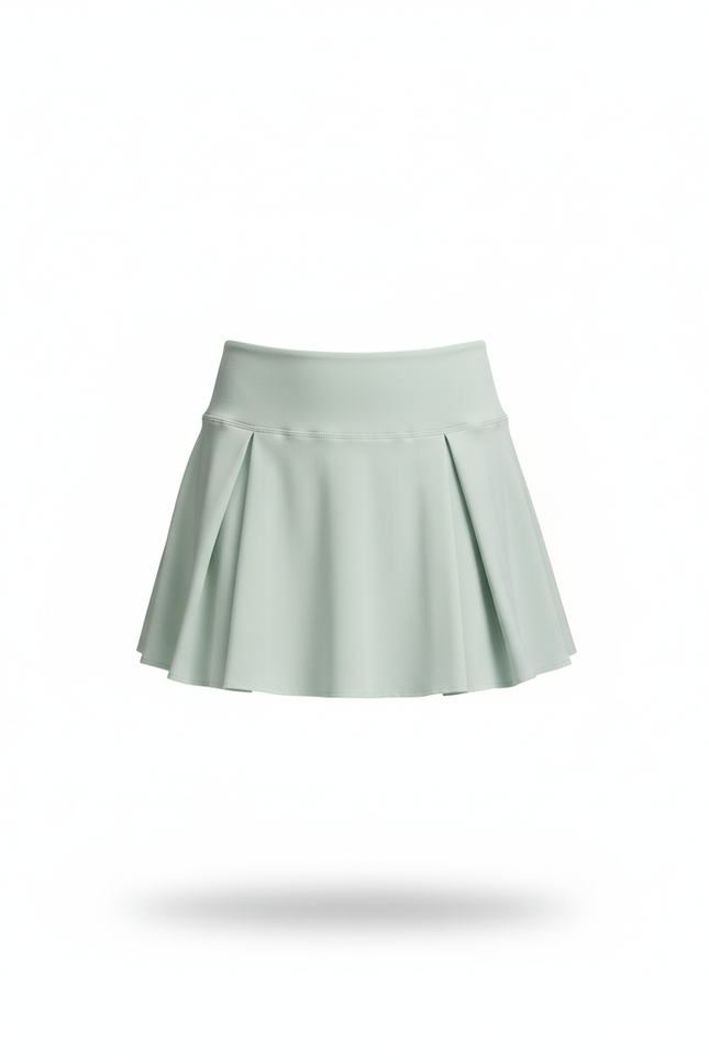 Jupe Patineuse Plissée Menthe Fluide