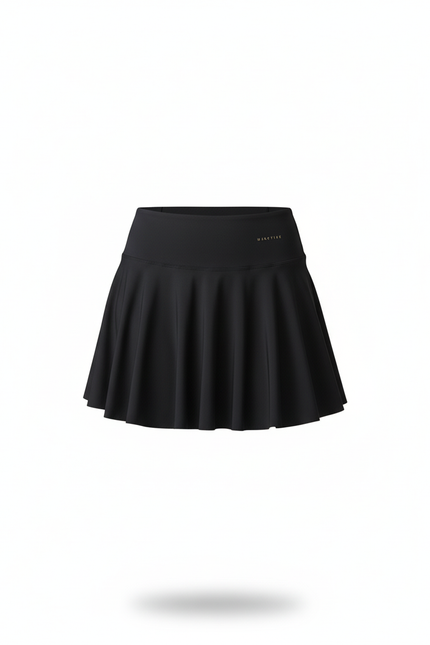 Jupe Patineuse Noire Plissée Fluide Légère