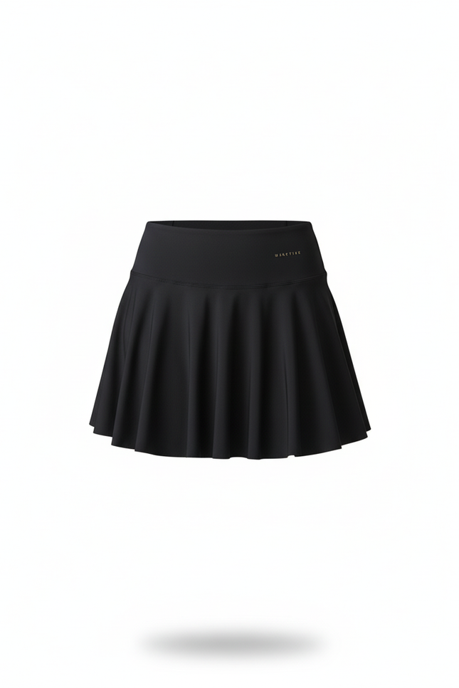 Jupe Patineuse Noire Plissée Fluide Légère