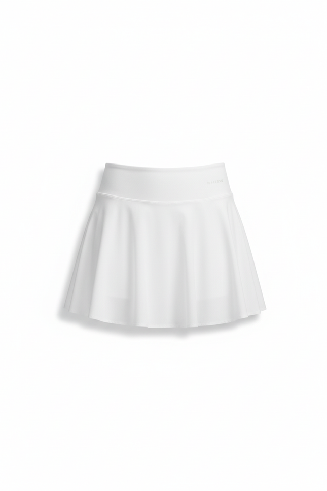 Jupe Patineuse Blanche Plissée Taille Haute