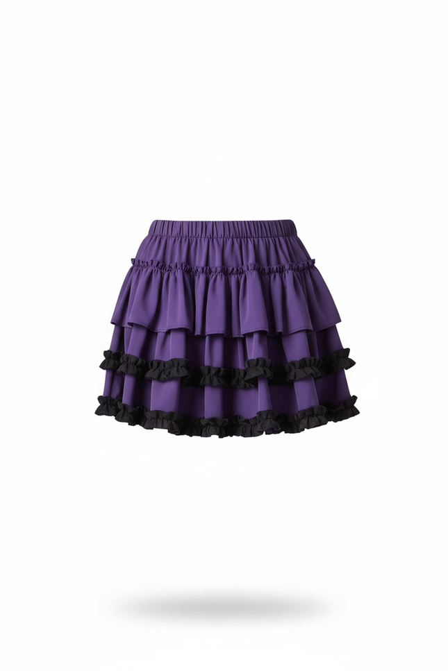 Jupe Patineuse Violette À Volants Décontractée