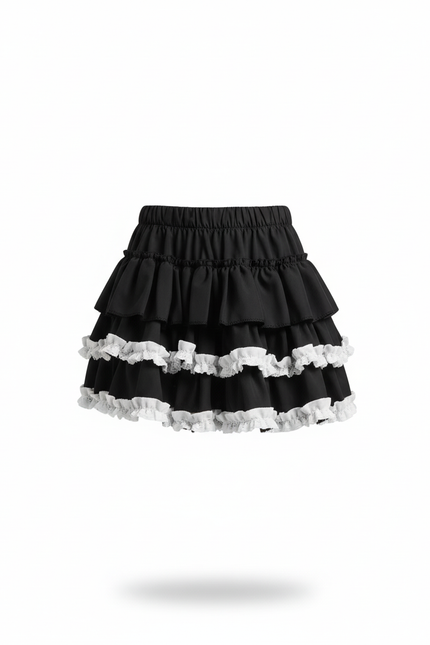 Jupe Patineuse À Volants Blancs Chic