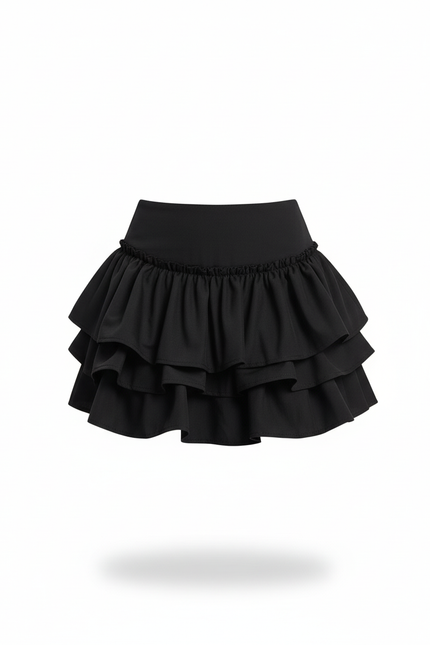 Jupe Patineuse Noire Volants Chic