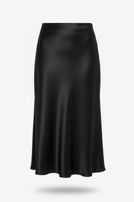 Jupe Patineuse Noire Satinée Élégante