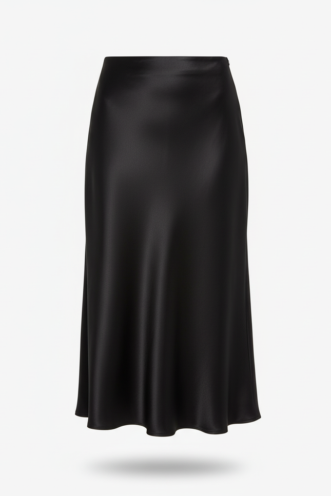 Jupe Patineuse Noire Satinée Élégante
