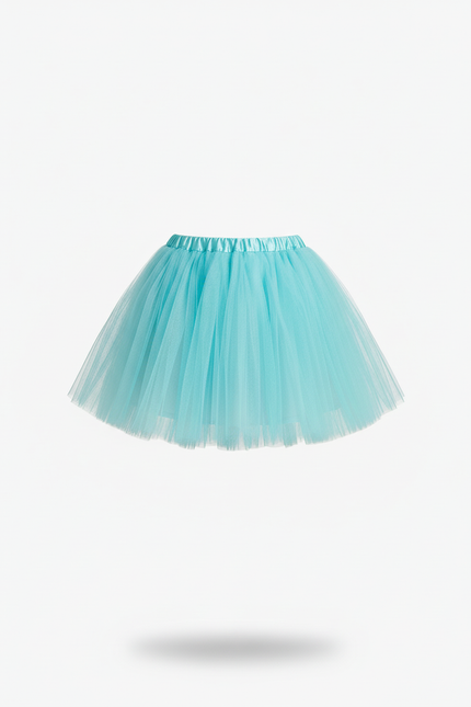 Jupe Patineuse Tulle Bleue Plissée