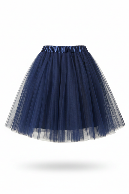 Jupe Patineuse Tulle Bleu Marine Fluide