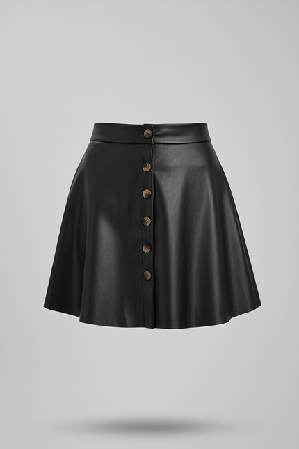 Jupe Patineuse Noire Cuir