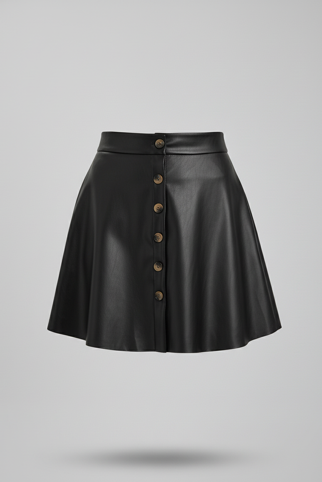 Jupe Patineuse Noire Cuir