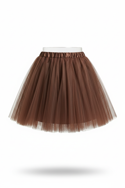 Jupe Patineuse Tulle Marron Chic