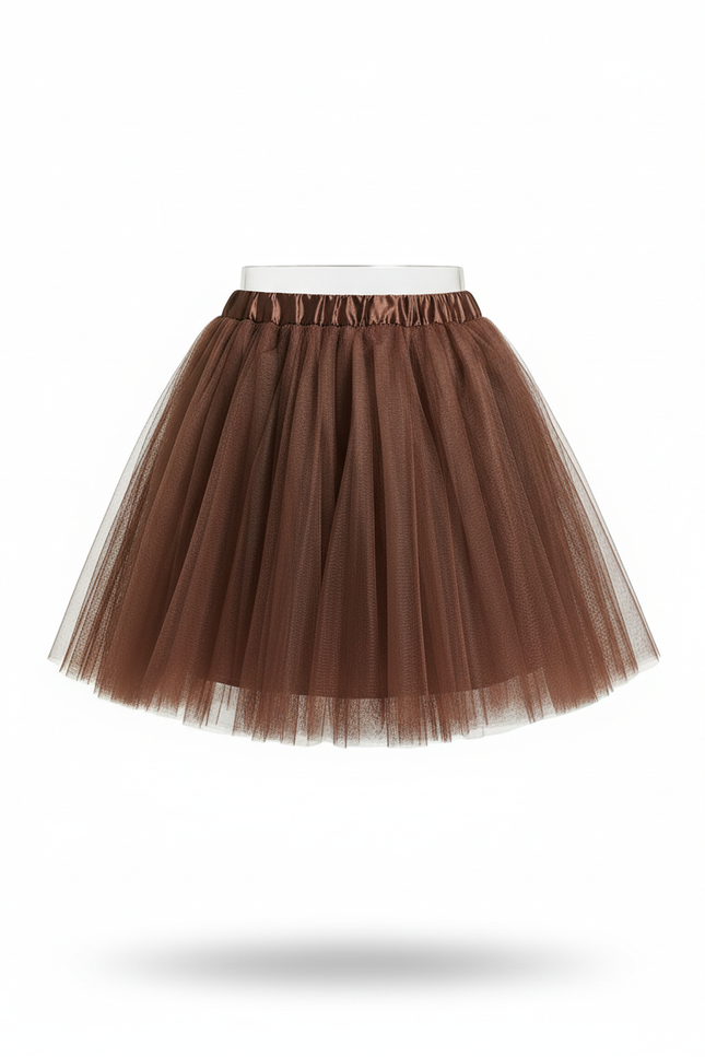 Jupe Patineuse Tulle Marron Chic