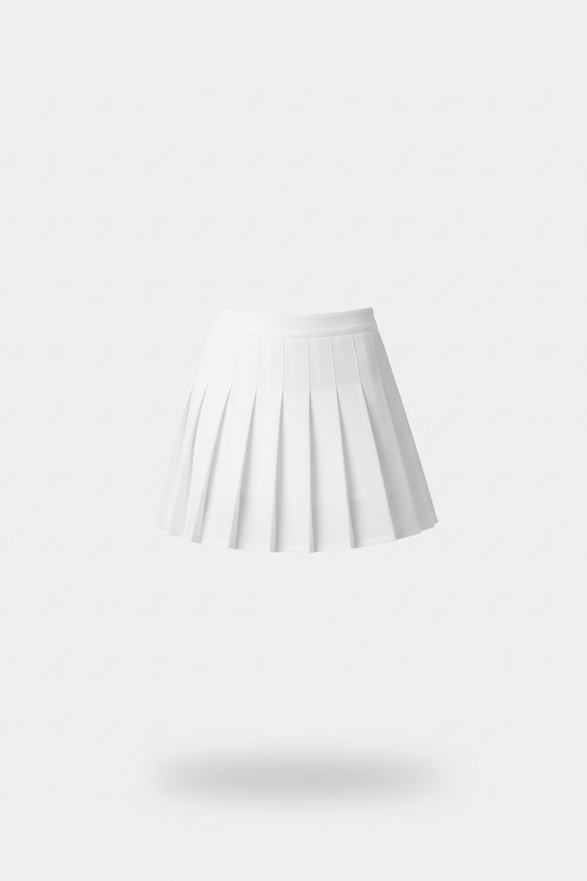 Jupe Patineuse Blanche Plissée Fluide