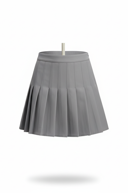 Jupe Patineuse Grise Plissée Décontractée Urbaine