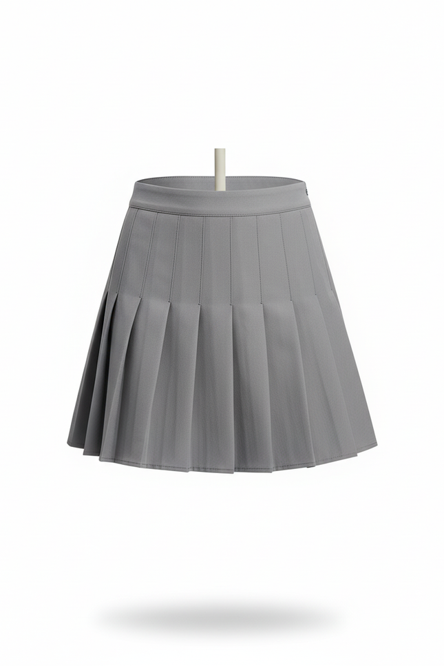 Jupe Patineuse Grise Plissée Décontractée Urbaine