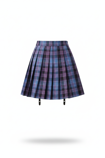 Jupe Patineuse Plaid Plissée Chic Preppy