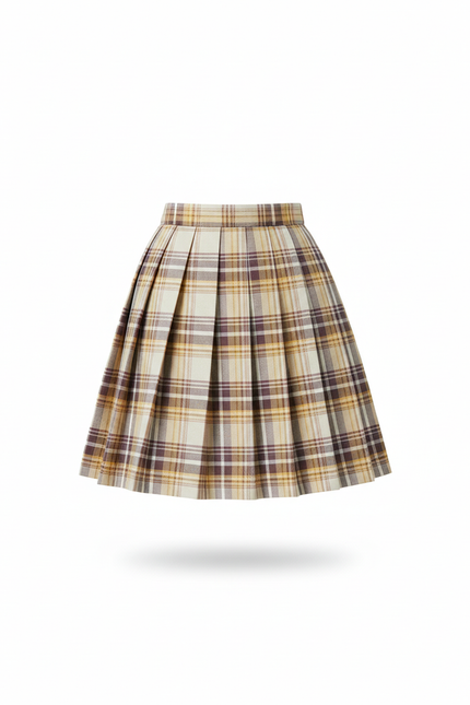 Jupe Patineuse À Carreaux Plissée Mignonne
