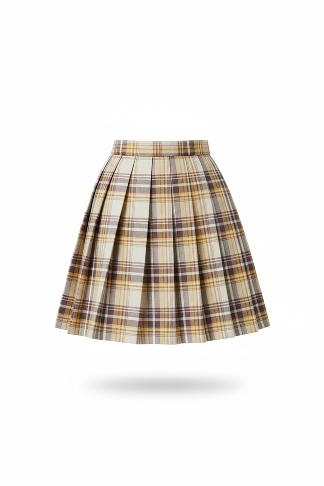 Jupe Patineuse À Carreaux Plissée Mignonne