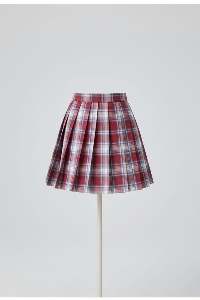 Jupe Patineuse Plaid Plissée Mignonne