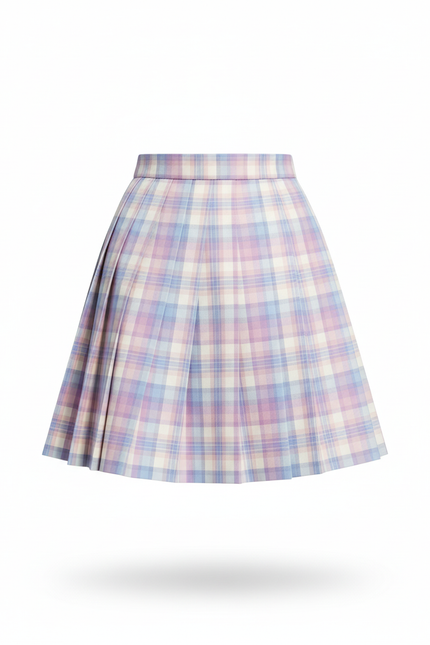 Jupe Patineuse Plaid Plissée Preppy