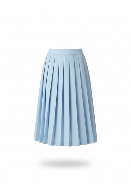 Jupe Patineuse Bleue Ciel Plissée Fluide
