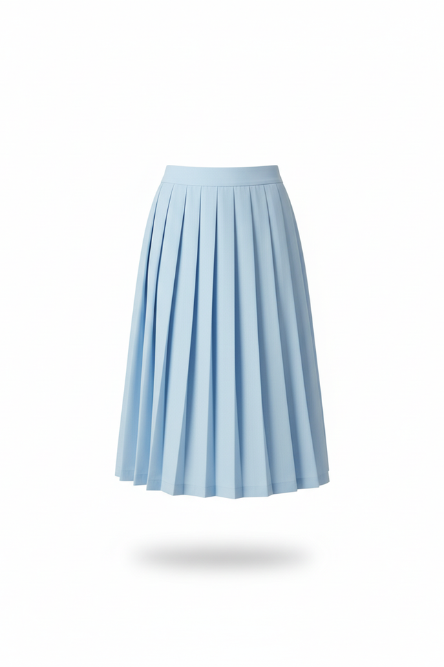 Jupe Patineuse Bleue Ciel Plissée Fluide