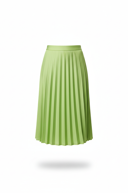 Jupe Patineuse Plissée Fluide Verte