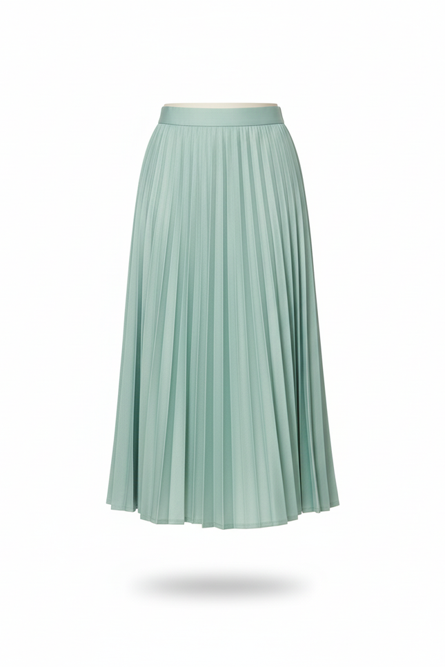 Jupe Patineuse Menthe Plissée Fluide