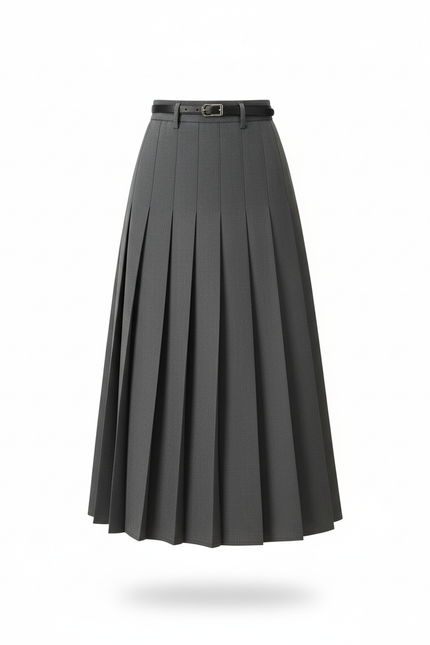Jupe Patineuse Grise Plissée Élégante Raffinée