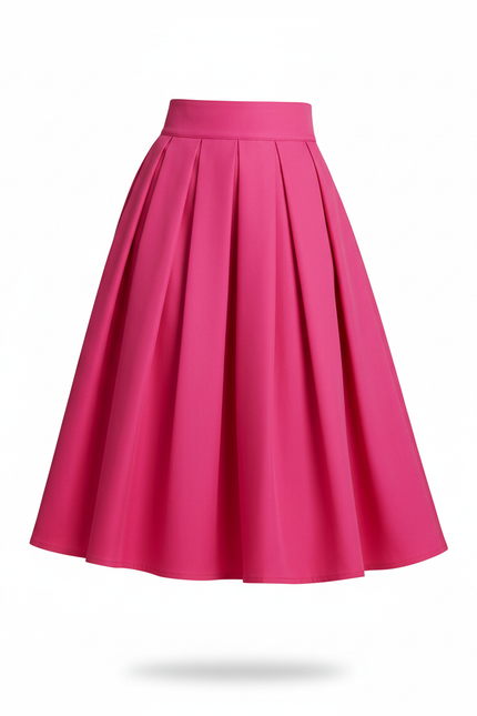 Jupe Patineuse Rose Plissée Chic