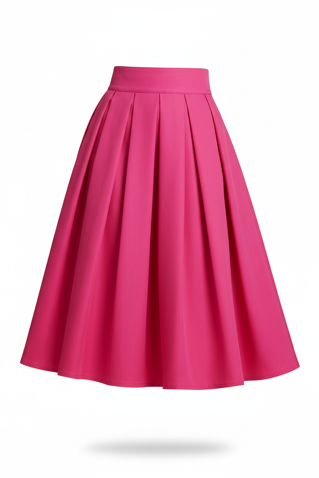 Jupe Patineuse Rose Plissée Chic