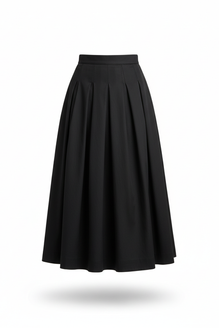 Jupe Patineuse Noire Plissée Élégante Sophistiquée